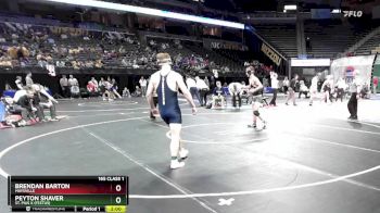 165 Class 1 lbs Semifinal - Peyton Shaver, St. Pius X (Festus) vs Brendan Barton, Maysville