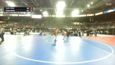 5A 113 lbs Quarterfinal - John Behm, Shelley vs Alex Vega, Minico