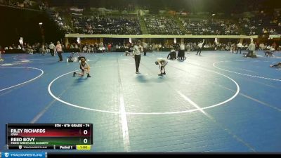 74 lbs Cons. Round 3 - Riley Richards, Iowa vs Reed Bovy, Moen Wrestling Academy