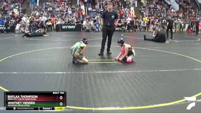 65 lbs Quarterfinal - Baylaa Thompson, Reed City Youth Wrestling vs Whitney Hensen, Michigan Revolution