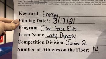 Cheer Force Elite - Lady Dynasty [L2 Junior - D2 - Small - A] 2021 Beast of The East Virtual Championship