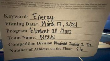 Element All Stars - Neon [L2 Junior - D2 - Medium] 2021 Beast of The East Virtual Championship