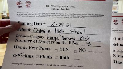 Oakville High School [Virtual Large Varsity - Kick Prelims] 2021 NDA High School National Championship