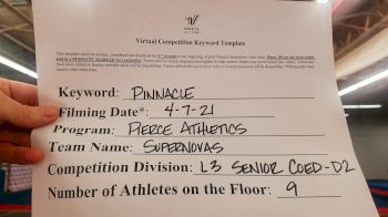 Pierce Athletics - Supernovas [L3 Senior Coed] 2021 The Regional Summit Virtual Championships