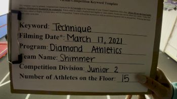 Diamond Athletics - SHIMMER [L2 Junior - D2 - Small - B] 2021 Varsity All Star Winter Virtual Competition Series: Event IV