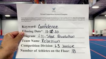 All-Star Revolution - Rebellion [L3 Junior - Small] Varsity All Star Virtual Competition Series: Event IV