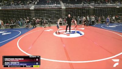 71 lbs Cons. Semi - Cristiano Pacheco, Wyoming Unattached vs Evan Vendetti, Green River Grapplers Wrestling