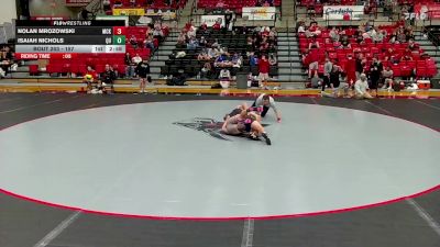 157 lbs Cons. Round 4 - Isaiah Nichols, Quincy vs Nolan Mrozowski, McKendree