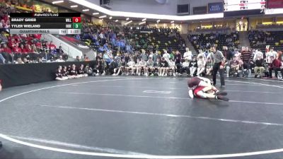 157 lbs Quarterfinal - Tyler Wieland, Independence vs Brady Grier, Williamsburg