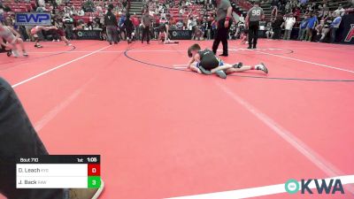 88 lbs Quarterfinal - Dalton Leach, Kansas Young Guns vs Joshua Back, Raw Wrestling Club