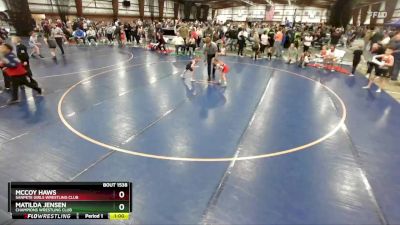 46 lbs Quarterfinal - McCoy Haws, Sanpete Girls Wrestling Club vs Matilda Jensen, Champions Wrestling Club