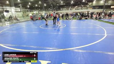 95 lbs Champ. Round 2 - Jude Justice, Roundtree Wrestling Academy vs Spencer Foutz, Hickory Wrestling Club