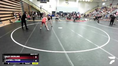 115 lbs Cons. Round 3 - Haley Dezelske, WI vs Campbell Crabb, IA