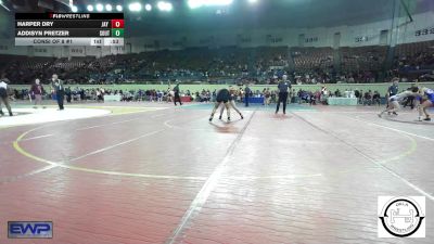 128 lbs Consi Of 8 #1 - Harper Dry, Jay Junior High vs Addisyn Pretzer, Southmoore SaberCats Wrestling