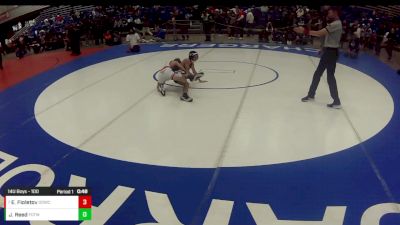 14U Boys - 100 lbs Cons. Round 3 - JaKobe Reed, Franklin County Flyers Wrestling vs Edward Fioletov, Dirty Den Wrestling Club / Meriden Youth Wrestling