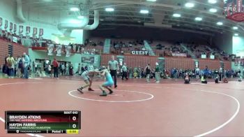100 lbs Cons. Round 2 - Brayden Atkins, The Fort Hammers Wrestling vs Haydn Farris, Roncalli Wrestling Foundation
