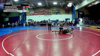 157 lbs Quarterfinal - Jayden Espinoza, Rancho Cucamonga vs Christopher Leon, Damien