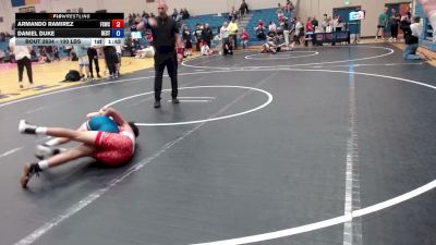 100 lbs 2nd Place Match - Armando Ramirez, Fighting Squirrels Wrestling Club vs Daniel Duke, Declo Stingers