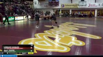 125 lbs Semifinal - Riley Siason, Menlo College (Calif.) vs Lorenzo Vasquez, Southern Oregon University (Ore.)