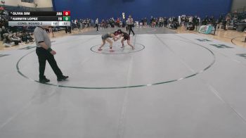 120 lbs Cons. Round 2 - Olivia Sim, James Madison vs Karmyn Lopez, Floyd E. Kellam