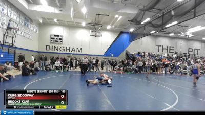 130 lbs Semifinal - Brooks Kjar, Sanderson Wrestling Academy vs Curg Siddoway, Uintah