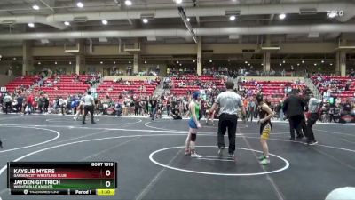 105 lbs Quarterfinal - Kayslie Myers, Garden City Wrestling Club vs Jayden Gittrich, Wichita Blue Knights