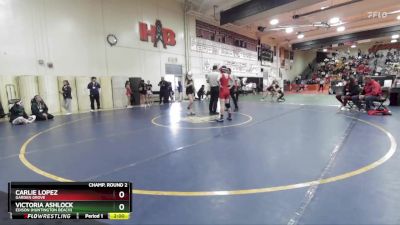 105 lbs Champ. Round 2 - Victoria Ashlock, Edison (Huntington Beach) vs Carlie Lopez, Garden Grove