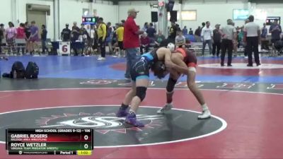 106 lbs Semifinal - Gabriel Rogers, Raleigh Area Wrestling vs Royce Wetzler, Virginia Team Predator Wrestli