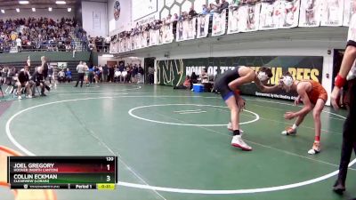 120 lbs Cons. Round 3 - Collin Eckman, Clearview (Lorain) vs Joel Gregory, Hoover (North Canton)