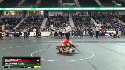 100 lbs Quarterfinal - Charlie Elliott, Abilene vs Emjay Marie Marez, Garden City