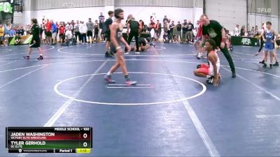 100 lbs Semifinal - Jaden Washington, Victory Elite Wrestling vs Tyler Gerhold, DC Elite