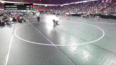 D3-120 lbs Champ. Round 1 - Riley Scherg, Weyauwega-Fremont vs Caleb Krause, Princeton/Green Lake