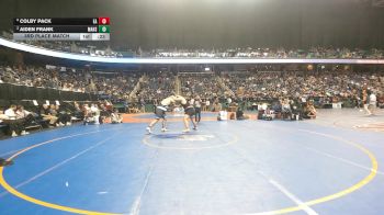3A 285 lbs 3rd Place Match - Aiden Frank, Mount Airy High School vs Colby Pack, East Rutherford High School