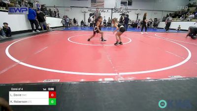 49 lbs Consi Of 4 - Lainey Davie, Salina Wrestling Club vs Kai'Aar Roberson, Grove Takedown Club