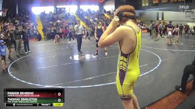 115/129 Quarterfinal - Parker Behrens, Junior MatDog Wrestling Club vs Thomas Singleton, The Storm Wrestling Center