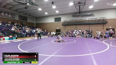 90 lbs Round 4 (6 Team) - Stetson Patzer, Saratoga Middle School vs Tyler Jackson, Burns Junior High