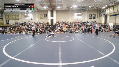 113 lbs 3rd Place - Colby Grenon, Bristol-Plymouth vs Nathan Barstow, Lynnfield/N.Reading