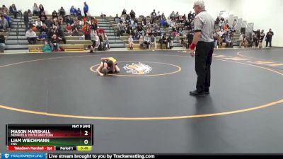 B-3 lbs Semifinal - Mason Marshall, Mediapolis Youth Wrestling vs Liam Wiechmann, TWC