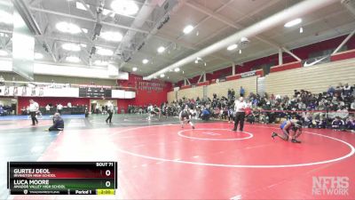 159 lbs Champ. Round 1 - Luca Moore, Amador Valley High School vs Gurtej Deol, Irvington High School