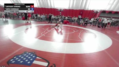 113 lbs Cons. Semi - Anthony Strong, Brown Deer Jr Falcons Wrestling Club vs Seth Corrigan, Depere High School