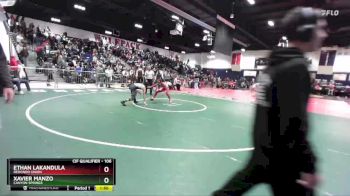 106 lbs Quarterfinal - Xavier Manzo, Canyon Springs vs Ethan Lakandula, Redondo Union