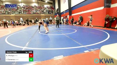 126 lbs Quarterfinal - Kambrey Phillips, Bristow Youth Wrestling vs Iris Cisneros, Skiatook Youth Wrestling