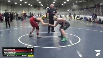 195 lbs Champ. Round 2 - Aiden Denison, Pine River Youth WC vs Aiden Valley, Kingsford Youth WC