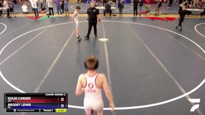 87 lbs Champ. Round 2 - Kolin Carder, OH vs Brodey Lewis, WI