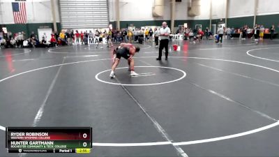 157 lbs Cons. Round 4 - Hunter Gartmann, Rochester Community & Tech. College vs Ryder Robinson, Western Wyoming College