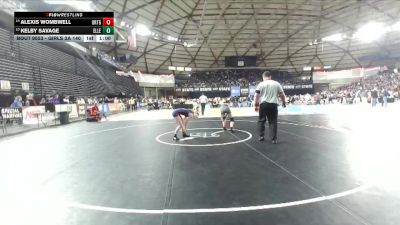 Girls 2A 140 lbs 5th Place Match - Kelby Savage, Ellensburg (Girls) vs Alexis Wombwell, Orting (Girls)