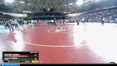 63 lbs Champ. Round 2 - Radley Berry, NWWC vs Archer Markey, White River Hornets Wrestling Club