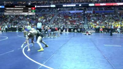 2A-120 lbs Champ. Round 2 - Brayden Bohnsack, Union, LaPorte City vs Garrett Pumphrey, Eddyville-Blakesburg-Fremont