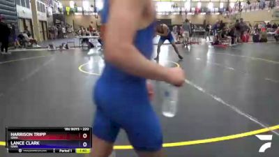 220 lbs Cons. Semi - Harrison Tripp, Iowa vs Lance Clark, Iowa