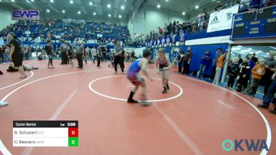 85 lbs Consolation - Bowen Schubert, Chandler Takedown Club vs Cayden Beavers, Harrah Little League Wrestling